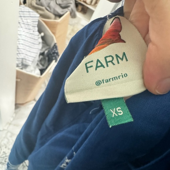 FARM RIO ANTHROPOLOGIE NWOT MACAW EMBROIDERED MAXI BLUE DRESS XS - Picture 13 of 16